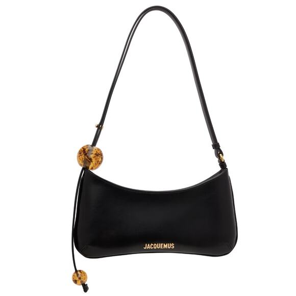 JACQUEMUS LEATHER BLACK SHOULDER BAG PURSE AUTHENTIC - Picture 1 of 15